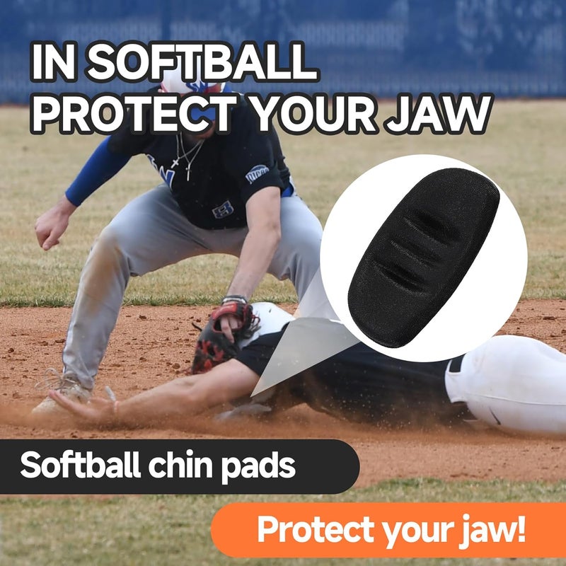 Runhike Face Mask Replacement Pads Compatible with Rip It,Softball Face Mask Pads Youth Compatible with Rip It,Chin Cup Replacement Pads,Black,3PCS - Image 2